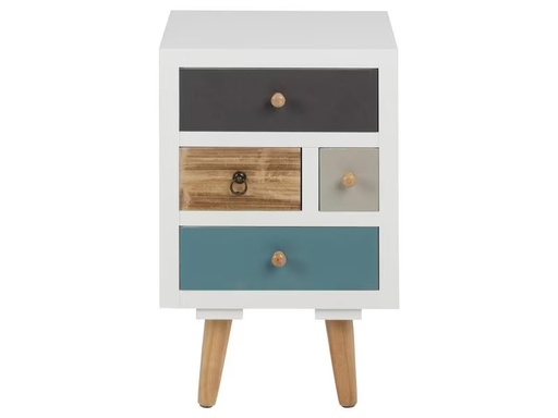 [90321792 1632531] AC Design Nachttisch Thais 36 x 30 x 59 cm, Mehrfarbig
