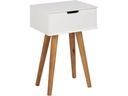 AC Design Nachttisch Mitra 40 x 30 x 61,5 cm, Nature/Weiss