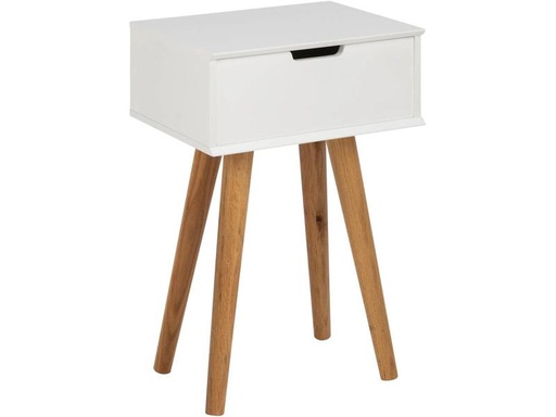 [90321861 1632504] AC Design Nachttisch Mitra 40 x 30 x 61,5 cm, Nature/Weiss