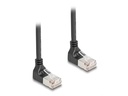 Delock Patchkabel 90° oben gewinkelt Cat 6A, S/FTP, 0.25 m, Schwarz