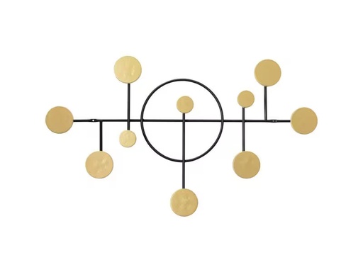[90321908 1626554] Kare Garderobenleiste Art Circles Gold/Schwarz