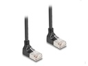 Delock Patchkabel 90° oben gewinkelt Cat 6A, S/FTP, 0.5 m, Schwarz