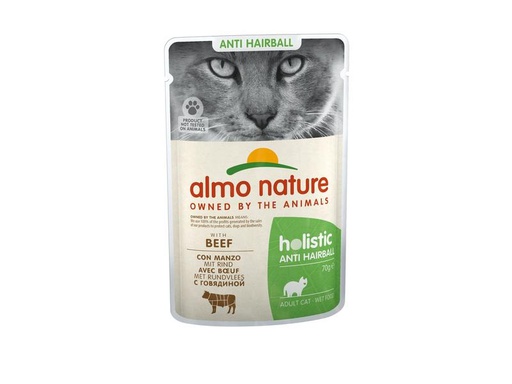 [90321930 1627344] Almo Nature Nassfutter Holistic Anti Hairball mit Rind, 70 g