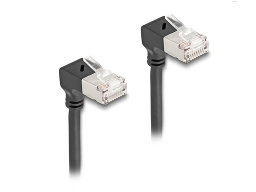 [90321954 1637425] Delock Patchkabel 90° gewinkelt Cat 6A, S/FTP, 2 m, Schwarz