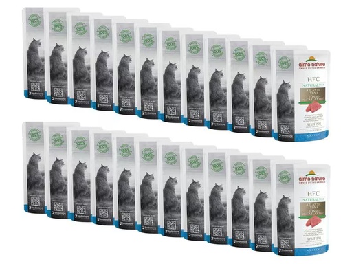 [90322016 1627394] Almo Nature Nassfutter HFC Natural Plus Atlantikthunfisch, 24 x 55g