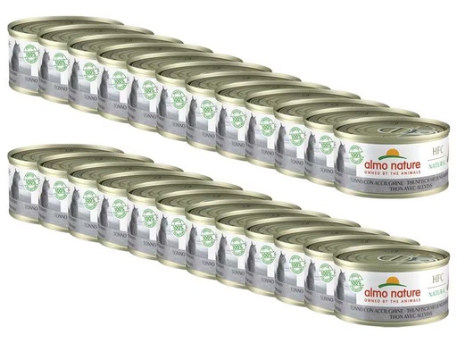 [90322043 1627400] Almo Nature Nassfutter HFC Natural Thunfisch mit Jungsardellen, 24x70 g
