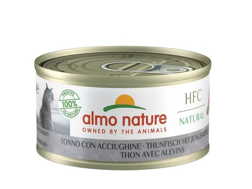 [90322079 1627337] Almo Nature Nassfutter HFC Natural Thunfisch mit Jungsardellen, 70 g