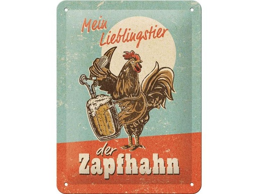 [90322148 1637980] Nostalgic Art Schild Lieblingstier Zapfhahn 15 x 20 cm, Metall