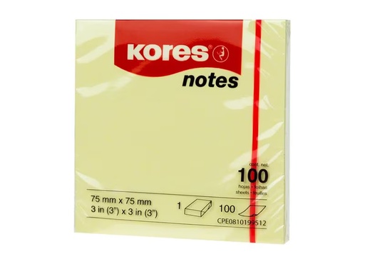 [90322152 1627157] Kores Notizzettel 7575, 7.5 x 7.5 cm, 12 Blöcke, Gelb