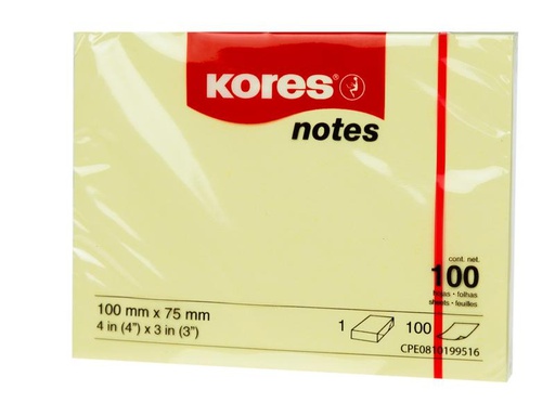 [90322195 1627153] Kores Notizzettel 10075, 10 x 7.5 cm, 12 Blöcke, Gelb