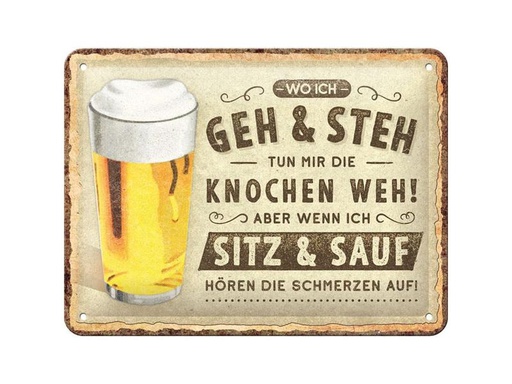 [90322234 1637981] Nostalgic Art Schild Wo ich geh &amp; steh 15 x 20 cm, Metall