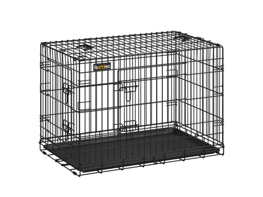 [90322263 1631351] Feandrea Hundekäfig XL mit 2 Türen, 92.5 x 57.5 x 64 cm, Schwarz