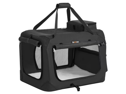 [90322265 1631352] Feandrea Transportbox Haustier, 60 x 42 x 42 cm, Schwarz