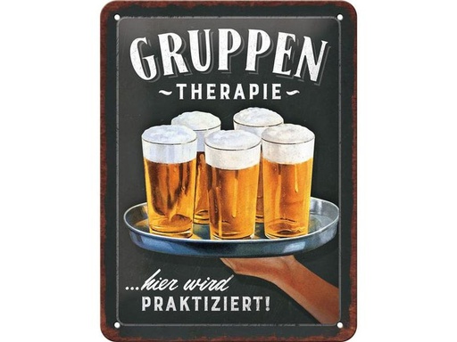 [90322266 1637978] Nostalgic Art Schild Gruppentherapie Bier 15 x 20 cm, Metall