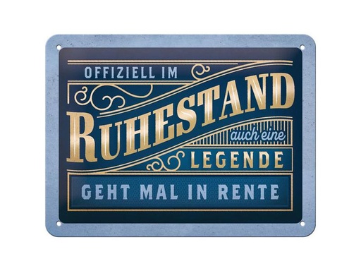 [90322289 1637982] Nostalgic Art Schild Offiziell im Ruhestand 15 x 20 cm, Metall