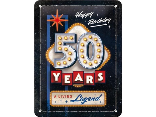[90322294 1637984] Nostalgic Art Schild 50 Years Birthday 15 x 20 cm, Metall