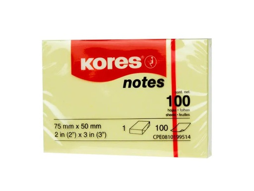 [90322319 1627156] Kores Notizzettel 5075, 5 x 7.5 cm, 12 Blöcke, Gelb