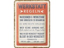 Nostalgic Art Schild Werkstatt-Regeln 15 x 20 cm, Metall