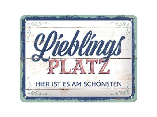 [90322339 1637974] Nostalgic Art Schild Lieblingsplatz 15 x 20 cm, Metall