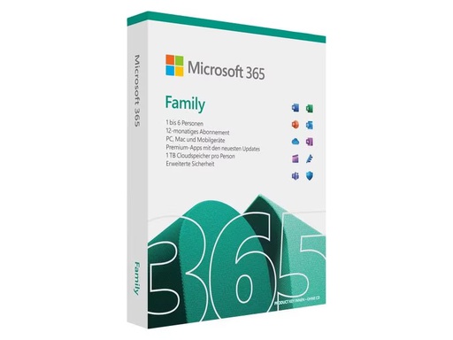 [90322484 1640835] Microsoft 365 Family Box, 6 User, Deutsch