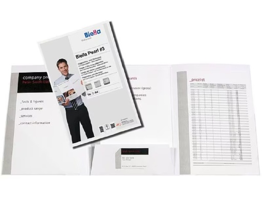 [90322894 1624478] Biella Präsentationsmappe Pearl A4 Weiss, 25 Stück