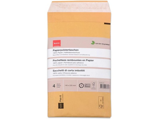 [90323392 1591764] ELCO Versandtasche Zero Plastic 140 x 225 mm, 4 Stück