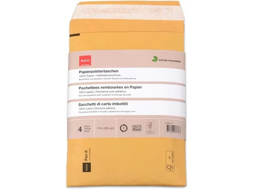 [90323471 1591765] ELCO Versandtasche Zero Plastic 170 x 225 mm, 4 Stück