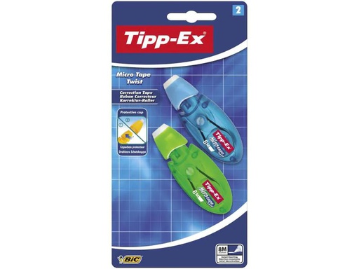 [90052378 912369] Tipp-Ex Korrekturroller Micro Tape Twist 8 m x 5 mm 2 Stück
