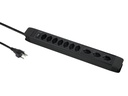 Schönenberger Steckdosenleiste 3 x horizontal / 7 x vertikal 5 m, Schwarz