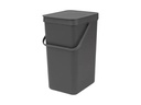 Brabantia Recyclingbehälter Sort & Go 16 l, Dunkelgrau