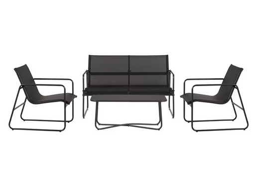 [90323868 1635489] Schou Loungeset Theodor, Set 4-teilig, Schwarz