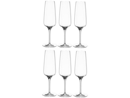 [90323908 1635352] Leonardo Sektglas Cesti 240 ml, 6 Stück, Grau/Transparent