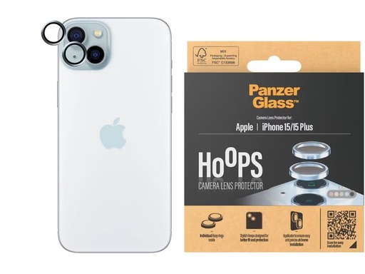 [90323961 1632212] Panzerglass Lens Protector Rings HOOPS iPhone 15 / 15 Plus Blau
