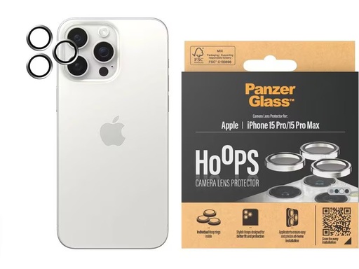 [90323986 1632216] Panzerglass Lens Protector Rings HOOPS iPhone 15 Pro / 15 Pro Max Silber