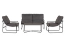 Schou Loungeset Theodor Deluxe, Set 4-teilig, Schwarz/Grau