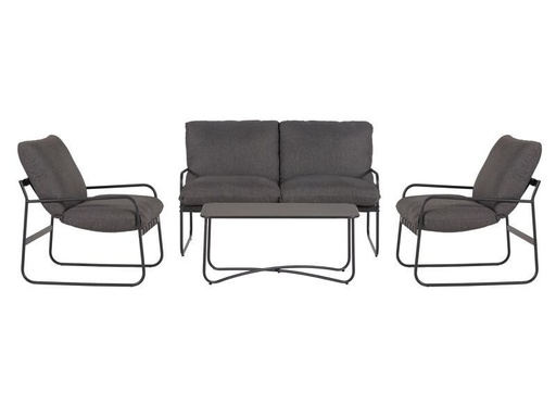 [90323989 1635491] Schou Loungeset Theodor Deluxe, Set 4-teilig, Schwarz/Grau