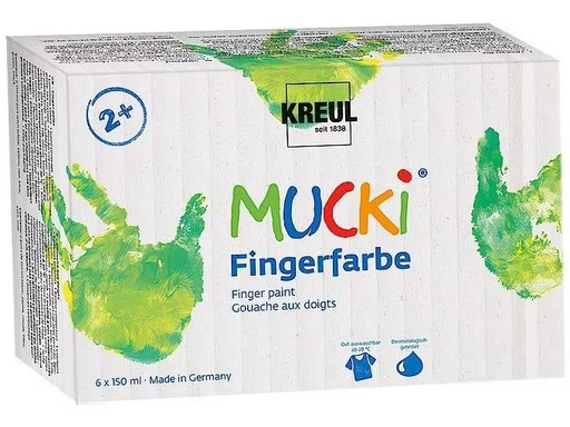 [90324049 1631941] Kreul Fingerfarbe Mucki 150 ml, 6 Stück