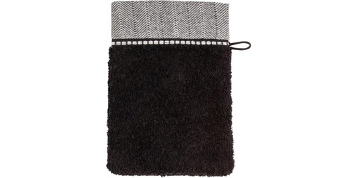 [90324178 1642854] Möve Waschhandschuh Brooklyn 15 x 20 cm, Schwarz