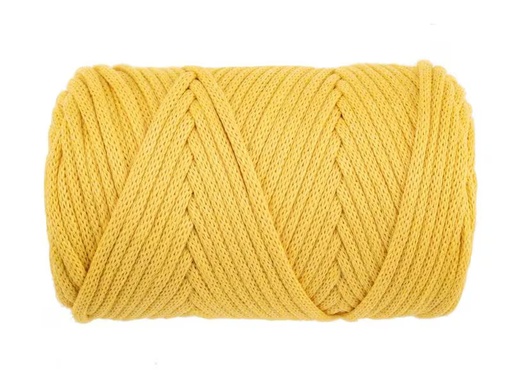 [90324261 1645171] Glorex Wolle Makramee Cord gewebt 70 m x 3 mm, 250g, Senfgelb