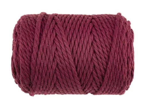 [90324314 1645184] Glorex Wolle Makramee Rope gedreht 85 m x 5 mm, 500g, Bordeaux