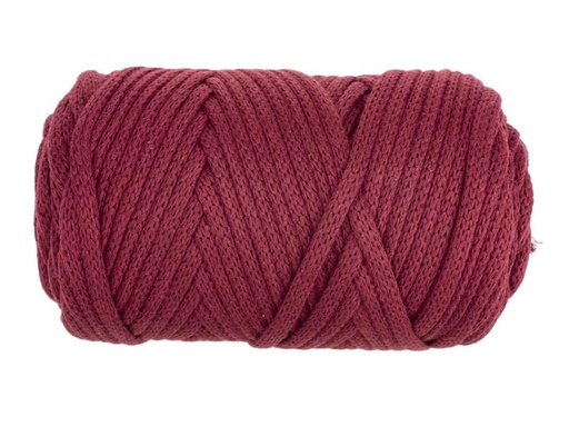 [90324345 1645172] Glorex Wolle Makramee Cord gewebt 70 m x 3 mm, 250g, Bordeaux
