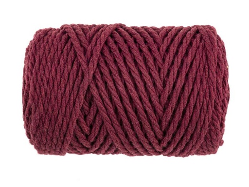 [90324388 1645181] Glorex Wolle Makramee Rope gedreht 63 m x 3 mm, 250g, Bordeaux