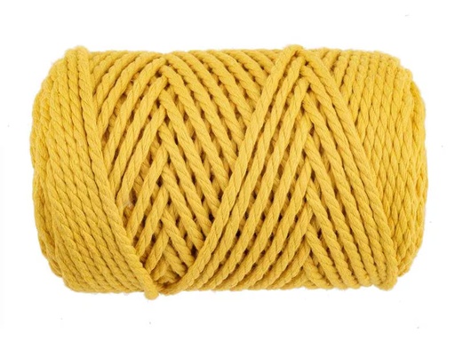 [90324472 1645180] Glorex Wolle Makramee Rope gedreht 63 m x 3 mm, 250g, Senfgelb