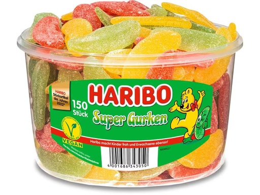 [90324719 1639744] Haribo Gummibonbons Super Gurken 150 Stück