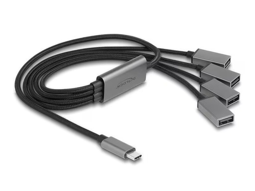 [90324782 1646042] Delock USB-Hub USB 2.0 - 4x USB-A, USB Type-C, 60 cm