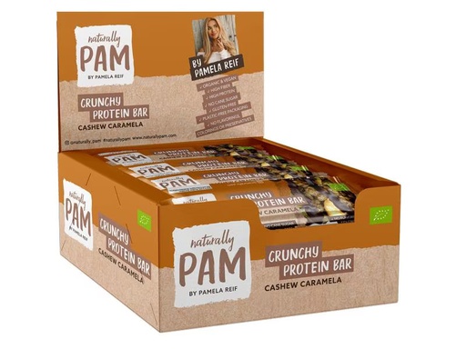 [90325054 1630574] Naturally Pam Riegel Bio Crunchy Protein Cashew Caramel 12 x 30 g