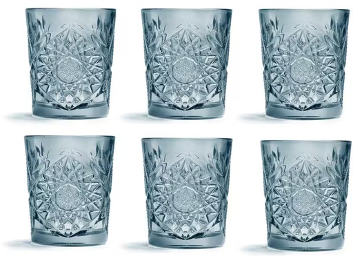 [90325293 1642766] onis Gin Glas Hobstar 350 ml, 6 Stück, Blau