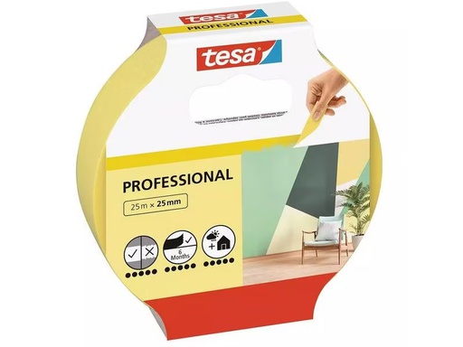 [90325545 1510361] tesa Malerband -Set Professional, 25 mm x 25 m, 3 Rollen, Gelb