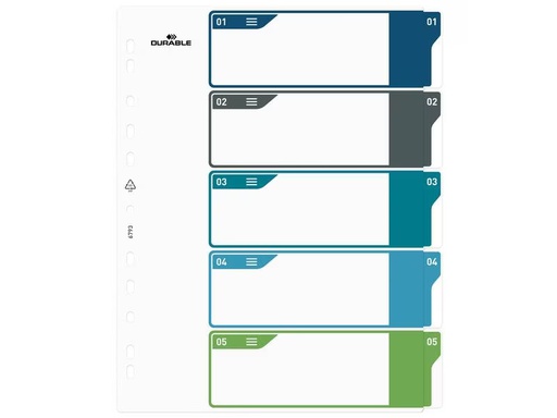[90325679 1644148] DURABLE Register A4+, 1-5, 5-farbig