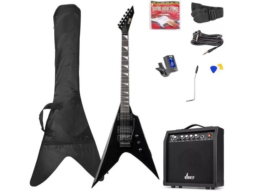 [90325714 1652065] MAX E-Gitarre GigKit Rock Style Schwarz